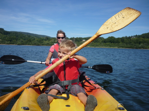 canoë sur lac de la raviege